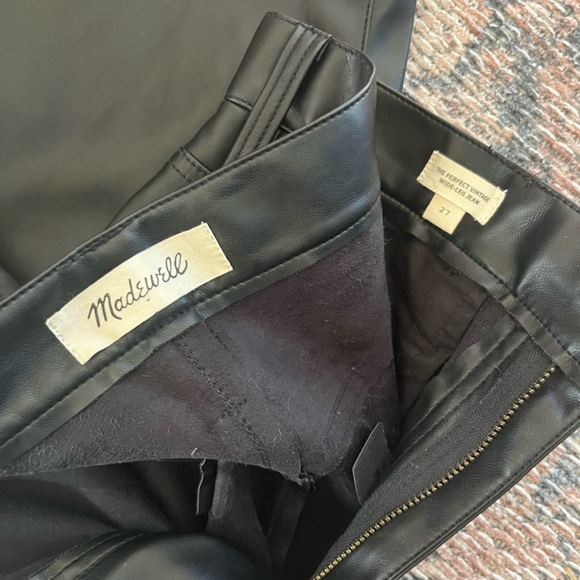 Madewell faux leather vintage wide leg pant - Picture 4 of 4